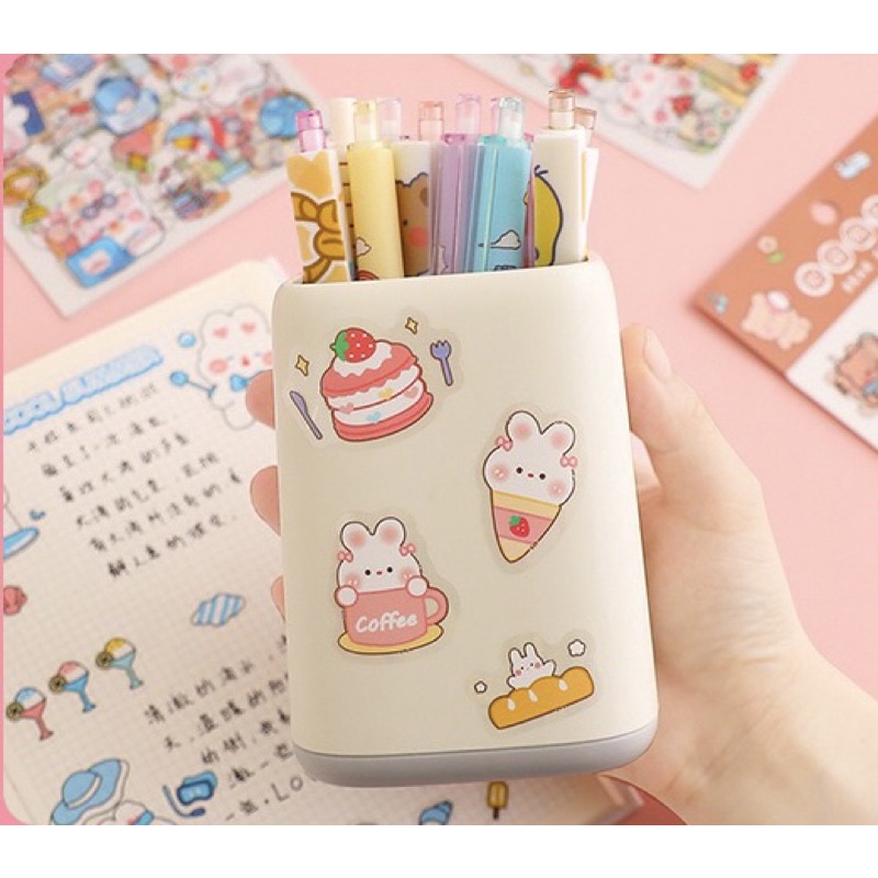 Set 4 tấm hình dán PET chống nước hoạ tiết hoạt hình dễ thương, mẫu đã cắt sẵn Tiệm Ốc Sột