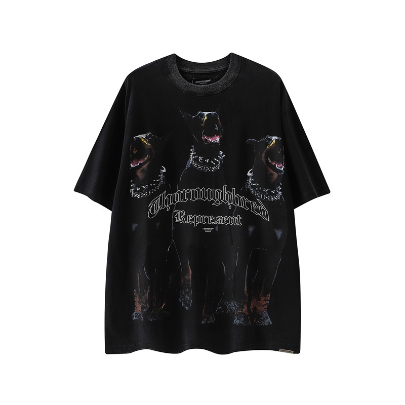 Áo Thun Tay Ngắn Dáng Suông Thoải Mái In Họa Tiết Ba Hình Tròn Thời Trang Đường Phố