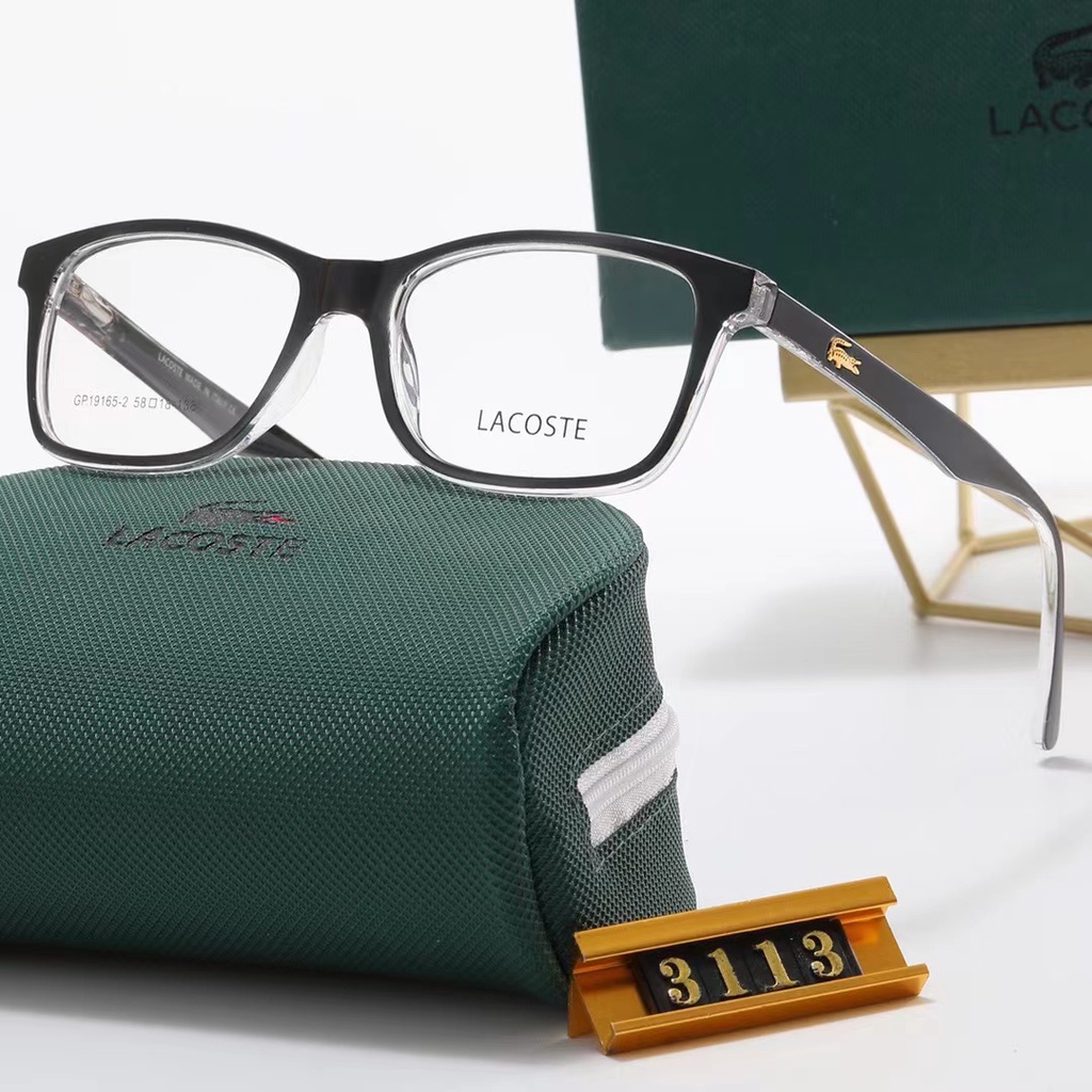Kính Chống Nắng Phân Cực Gọng Vuông Mạ Vàng Phong Cách Cổ Điển LACOSTE Sungla2021 Sang Trọng Dành Cho Nam