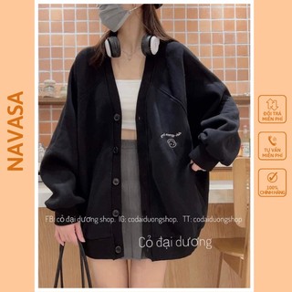 Áo khoác nỉ cadigan mặt cười from rộng dưới 70kg unisex navisa m471