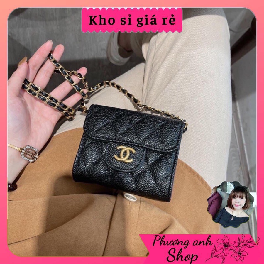 🌸 Túi xách mini size 12cm đeo chéo dây xích có nhiều ngăn