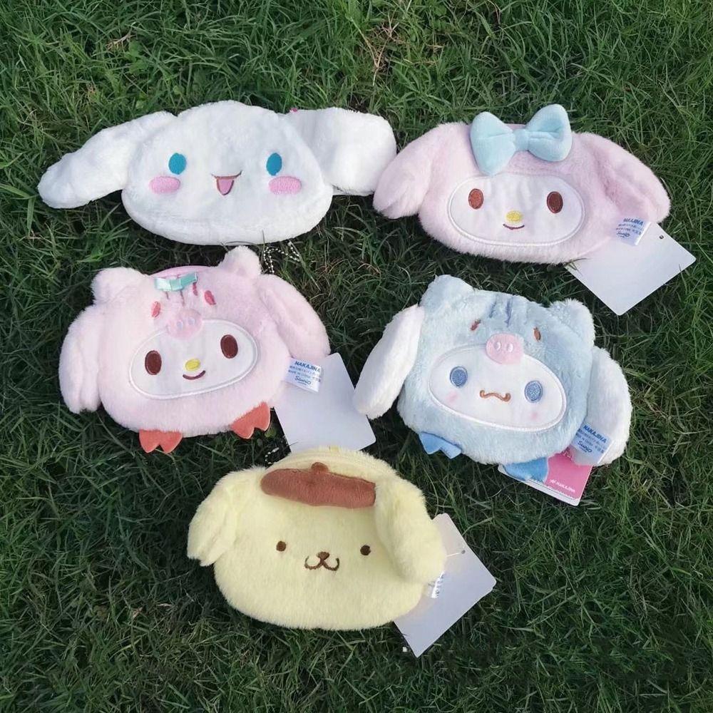Ví Đựng Tiền Xu Họa Tiết Hoạt Hình Melody Cinnamoroll Dễ Thương Đa Năng Có Khóa Kéo Cho Nữ