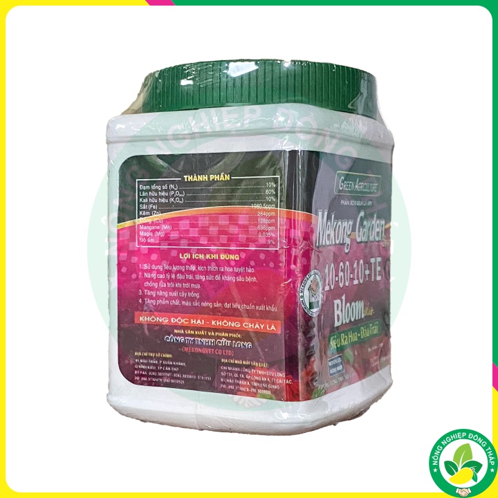 Phân Bón Qua Lá NPK Mekong Garden Best 10-60-10 + TE Bloom plus – Siêu Ra Hoa, Đậu Trái (Hộp 500g)