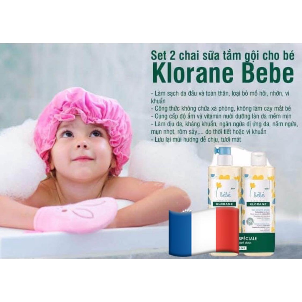 SỮA TẮM GỘI 2 IN 1 BEBE KLORANE