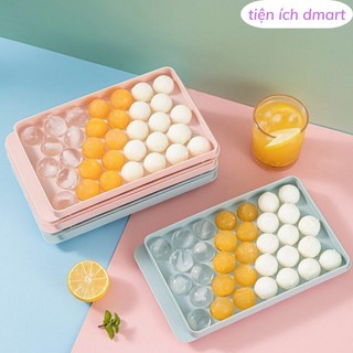 khay làm đá 33 viên tròn, khuôn làm thạch rau câu 2 lớp nhựa cao cấp 6978