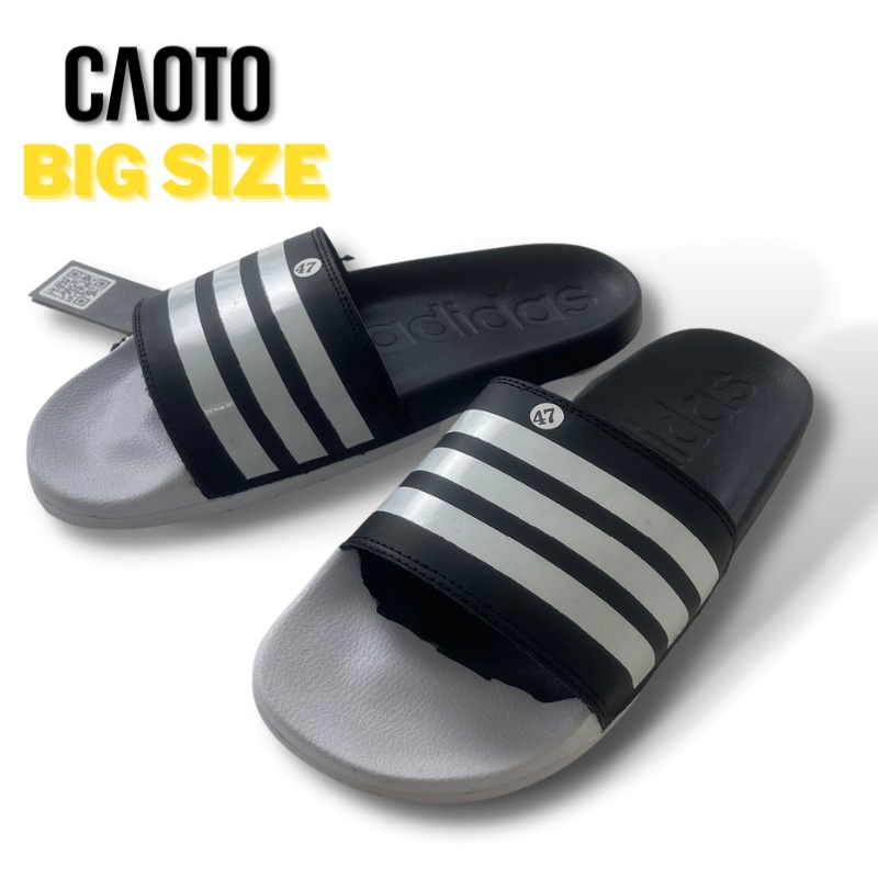 Dép Quai Ngang Kino Đế Êm Màu Đen Mũi Trắng Big Size Nam - Dép Quai Ngang Big Size Nam 45 46 47 48