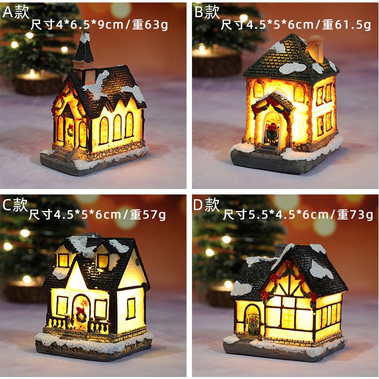 Mô hình nhà giáng sinh phủ tuyết có led trang trí tiểu cảnh Noel