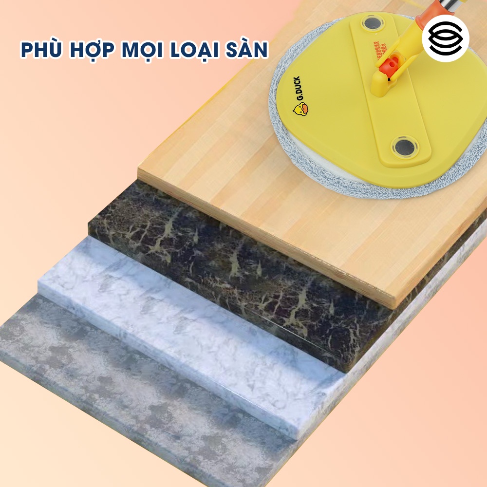 Chổi lau nhà thông minh STRAWBERRY DUCK xoay 360 độ cao cấp, Cây lau nhà đa năng - CÂY LAU NHÀ CHẾ ĐỘ TỰ VẮT