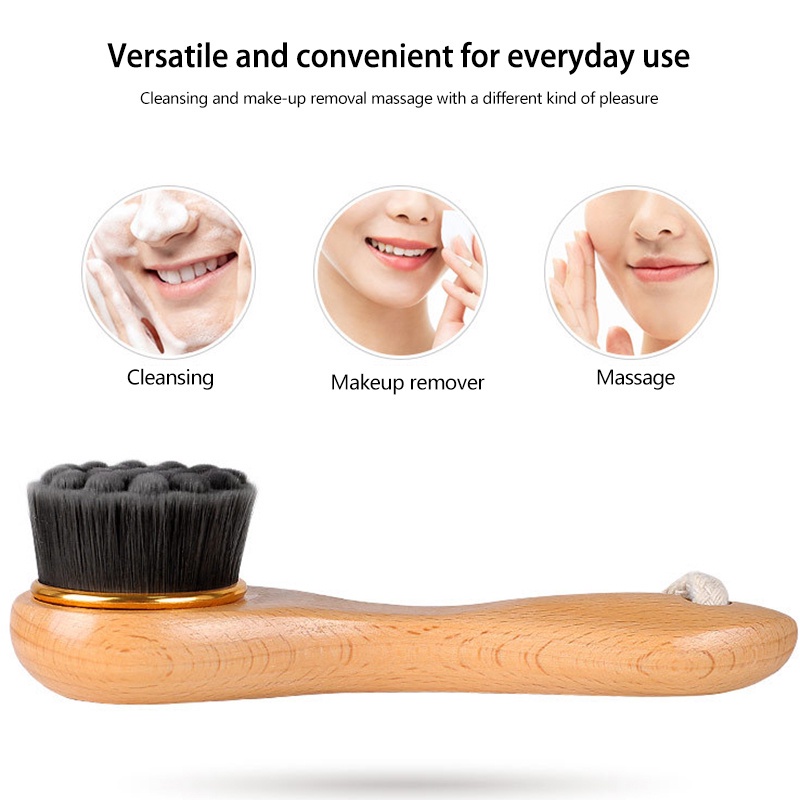 Cọ Rửa Mặt Bằng Gỗ Một Mặt Chăm Sóc Da Kích Thước Nhỏ Gọn JP5