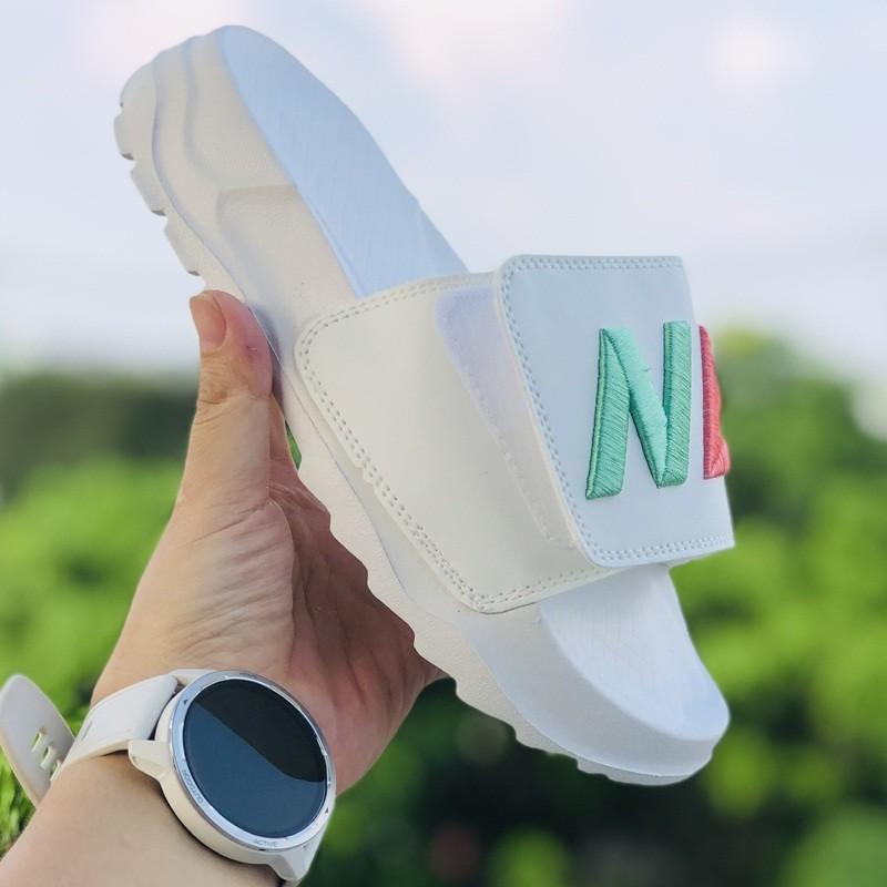 Dép 𝐍𝐄𝐑𝐑𝐃𝐘 ❤️FREESHIP + HỘP❤️ dép quai ngang nam nữ Nerrdy đế độn covernat 4cm chữ thiêu nổi có tem mác màu trắng