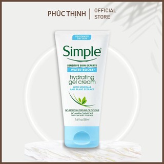 Kem Dưỡng ẩm Simple Sensitive skin expects Water boost Hydrating Gel Cream 50ml