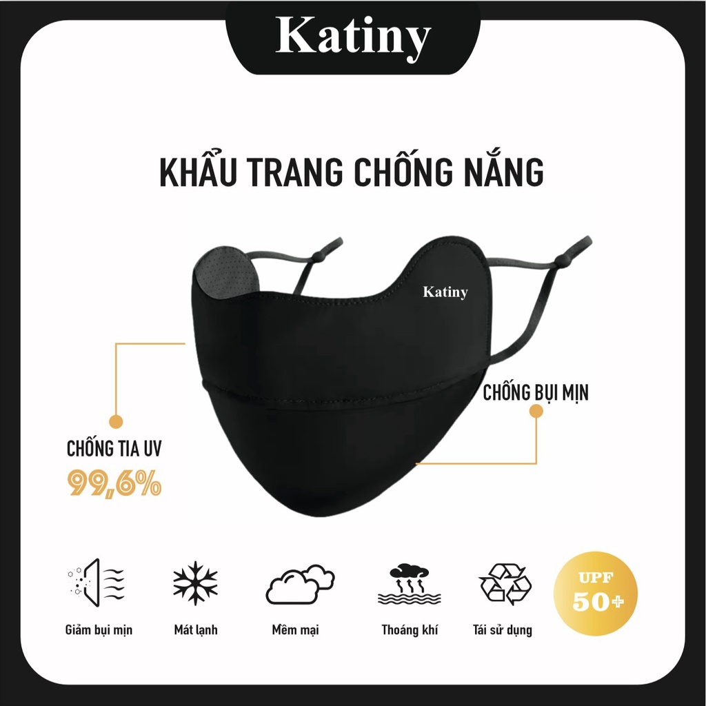 Khẩu trang chống tia uv Hangkat KATINY chính hãng chống nắng Upf 50+