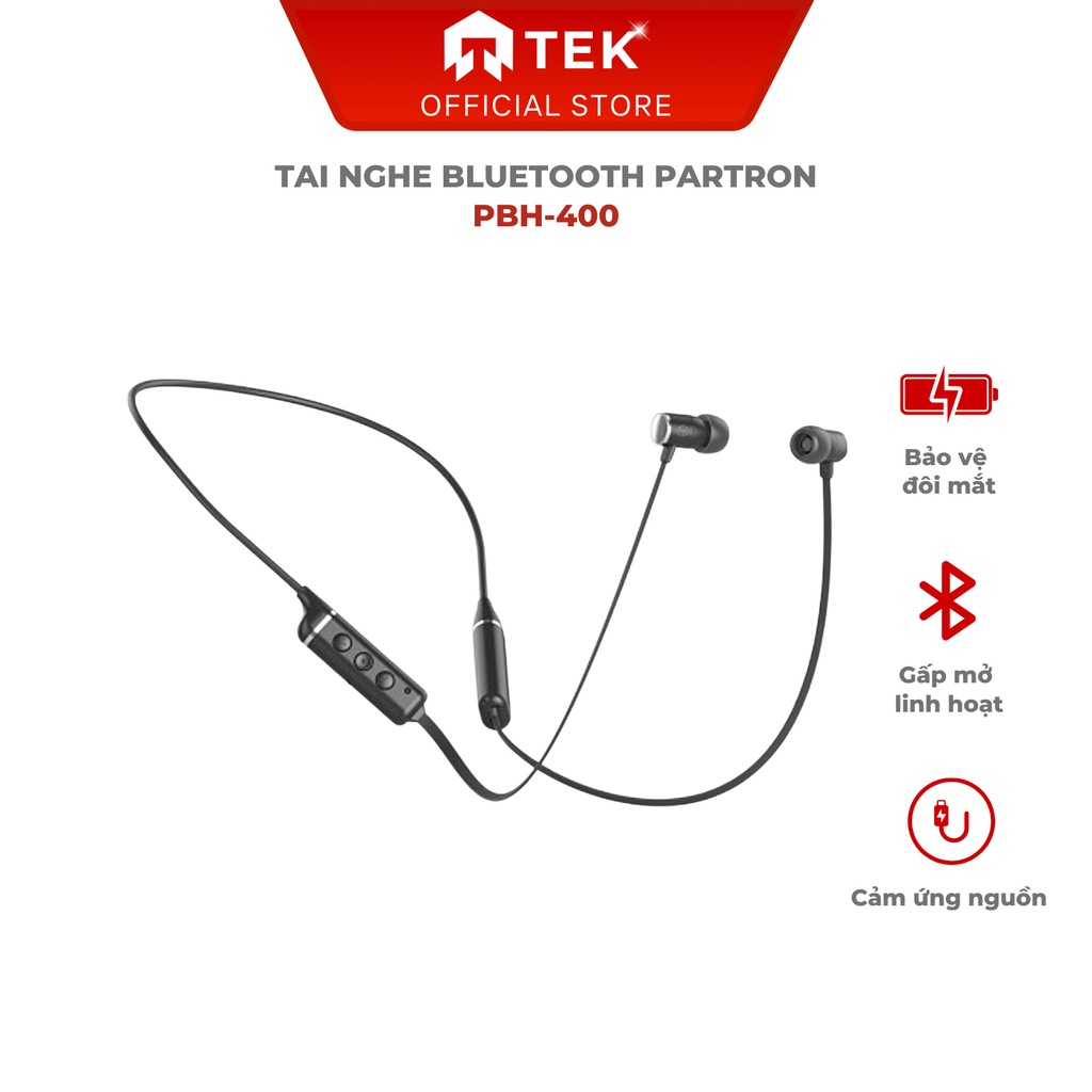 Tai Nghe Bluetooth Partron PBH-400 pin 15 tiếng kết nối cùng lúc 2 thiết bị điện thoại, máy tính bảng, PC - TEK.official