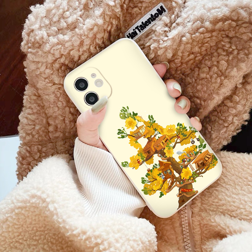 Ốp iphone - Ốp lưng iphone cạnh vuông bảo vệ camera Tết an bình dành cho ip 6 đến 14promax - ng493