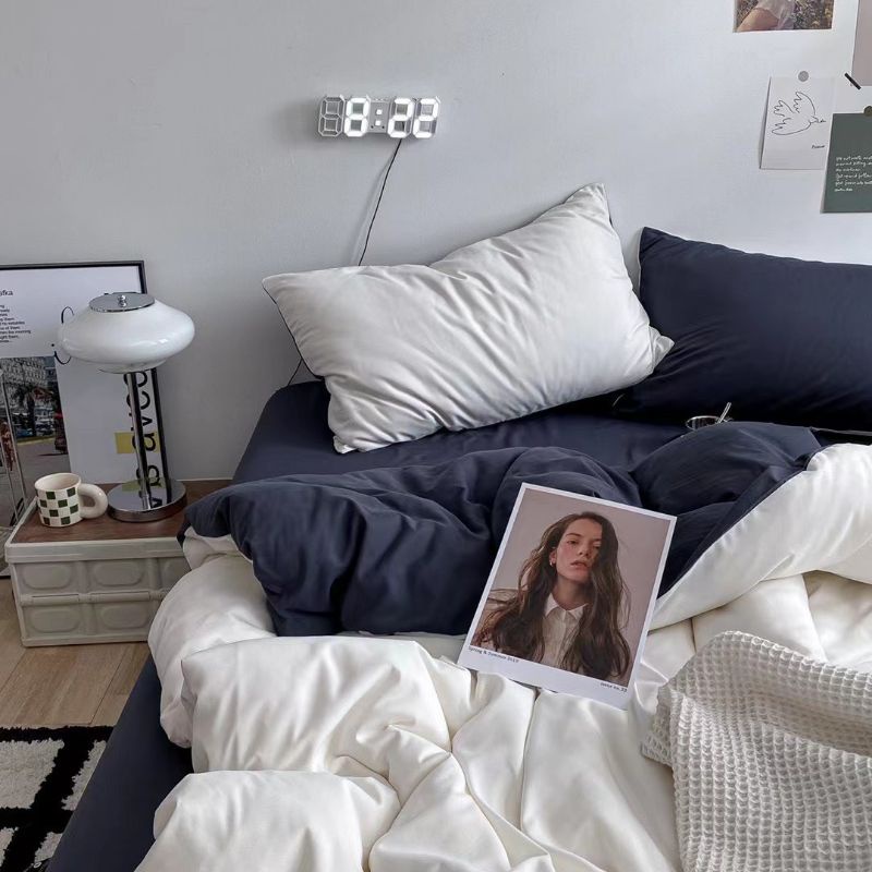 Bộ chăn ga gối cotton TC Notag QUY Bedding 2022. Chăn ga bassic phối màu hót hít