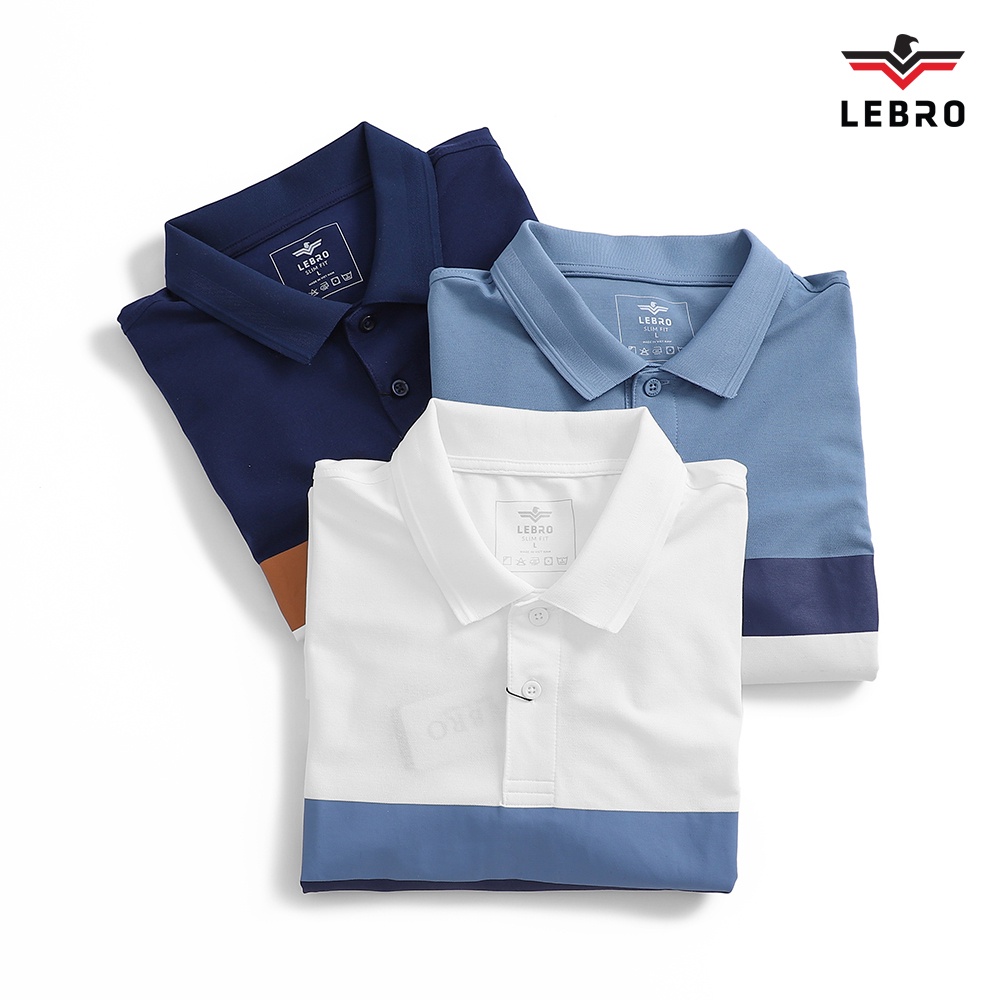 Áo polo nam, áo thun nam có cổ cotton cao cấp, chuẩn form slimfit, phối sọc ngang trẻ trung, thể thao LEBRO L122APL008