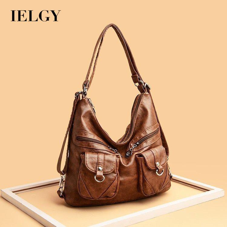 IELGY Túi Xách Da Mềm Sức Chứa Lớn Đơn Giản Dành Cho Nữ