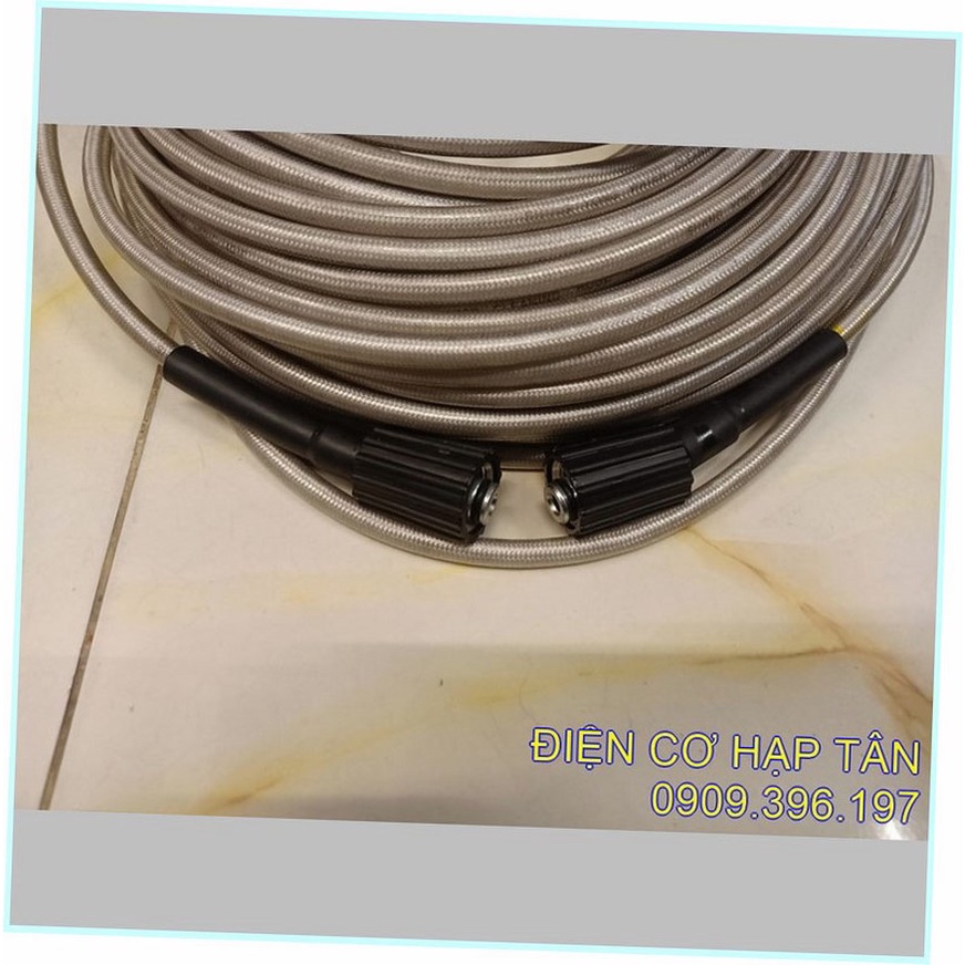 Dây xịt rửa xe cao áp trắng   8m – 10m-  15m – 20m – 30m - 50m  hai đầu răng  22mm  cho máy rửa xe