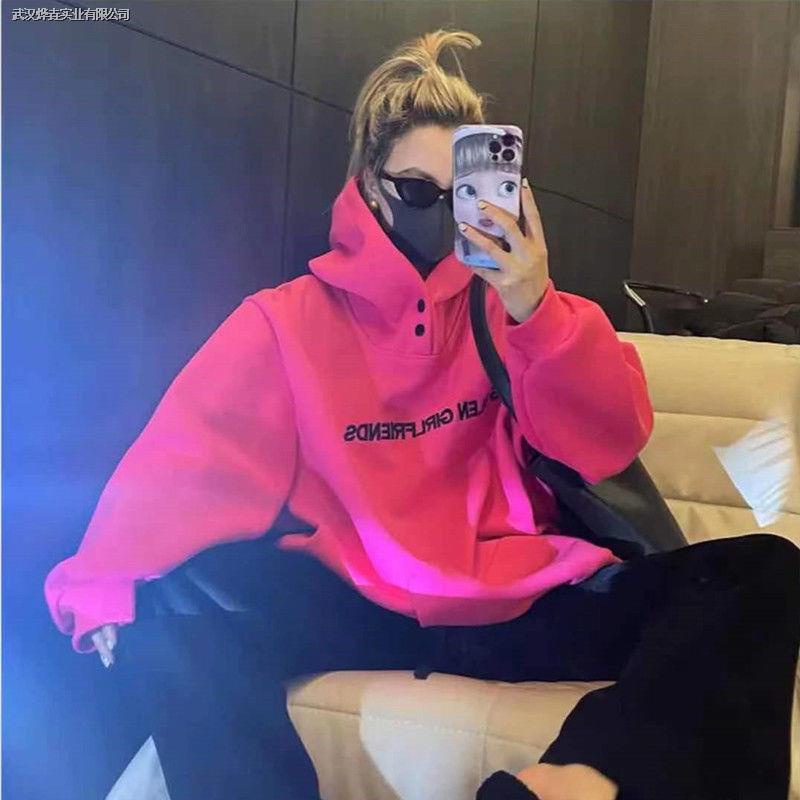 Áo Hoodie 100% Cotton Dáng Rộng Thời Trang Hàn Quốc Cho Nữ