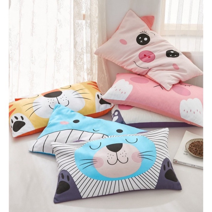Gối nằm cho bé 1-8 tuổi, Gối cotton ruột bông gòn. Kích thước 30x50cm MSP832