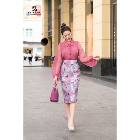 Áo sơ mi tơ hồng BE-KYHO