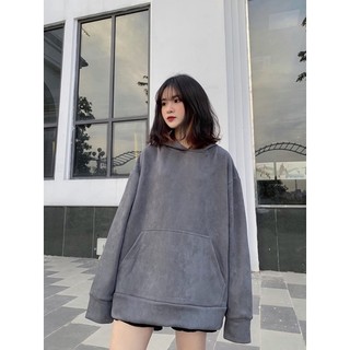Áo hoodie nam nữ , hoodie basic màu xám đậm chất nỉ dạ dày không xù form rộng