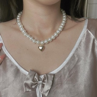 Lily Heart Choker | Dây Chuyền Choker Ngọc Nhân Tạo Mặt Trái Tim