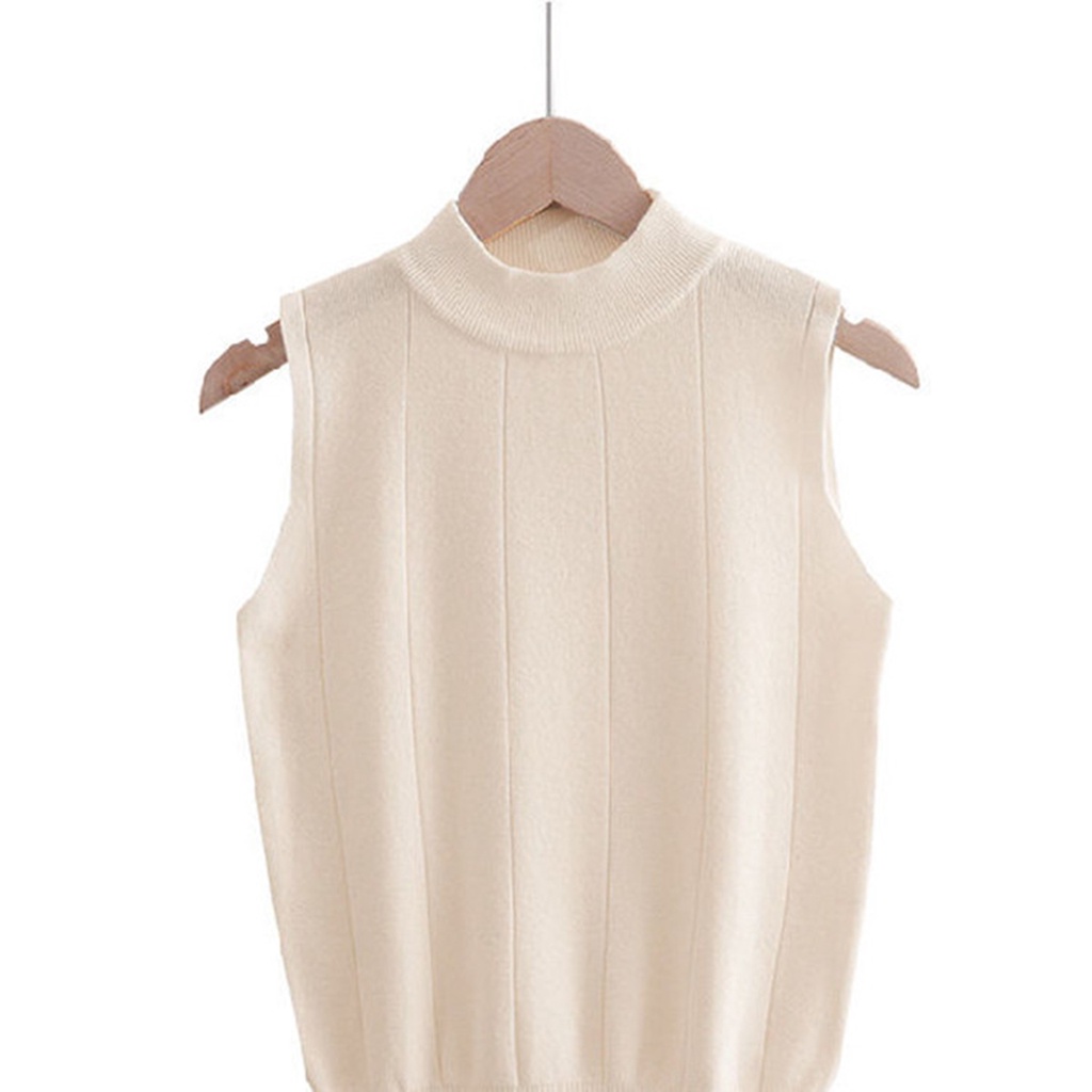 Áo len sát nách cổ 3 phân, áo dệt kim cổ lọ dáng ôm Sexy