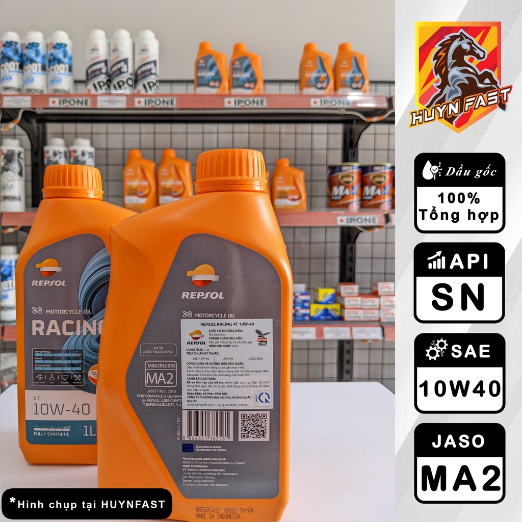 COMBO Dầu Nhớt REPSOL RACING 4T 10W40 + Lọc Nhớt YAMAHA Chính Hãng Dành Cho Exciter/R15/MT-15