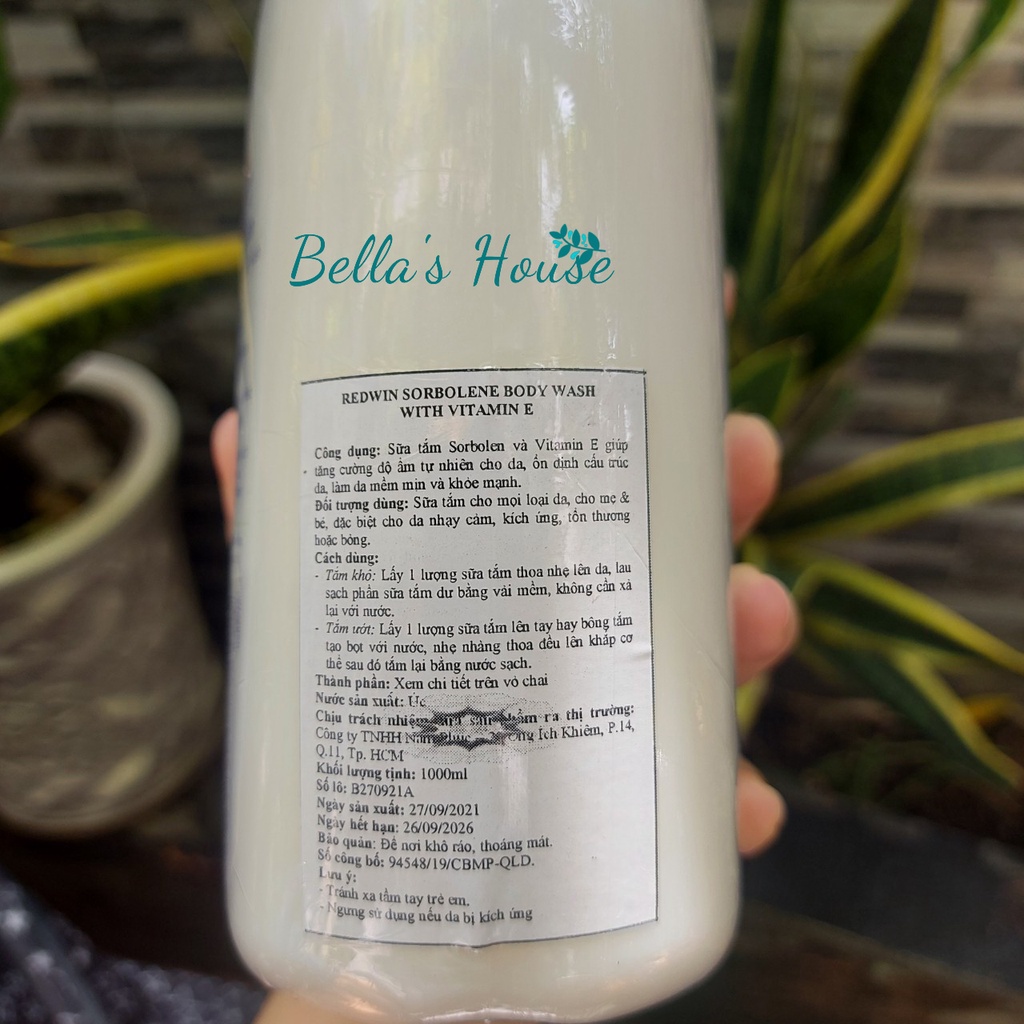 Sữa Tắm Dưỡng Ẩm, Phục Hồi Làn Da 500mL & 1L - REDWIN Sensitive Skin Sorbolene Body Wash With Vitamin E.