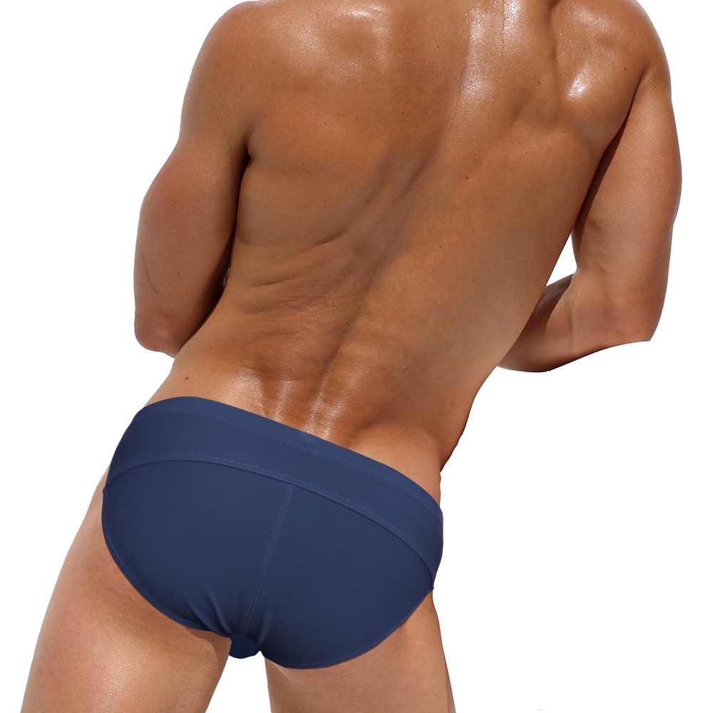 Quần Bơi Tam Giác Khóa Bấm Màu Trơn Phong Cách Thể Thao Cho Nam GG525