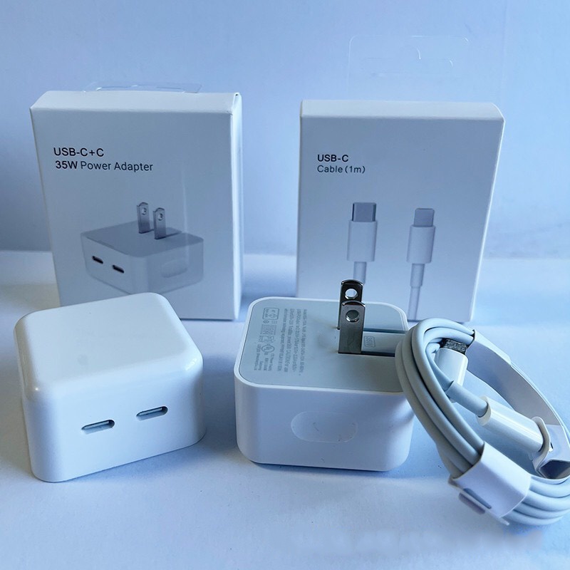 Bộ sạc nhanh PD 35W 2 cổng ra Type C PD Ổn Định, Dành Cho Nhiều Loại Máy (Bảo Hành 1 Năm)