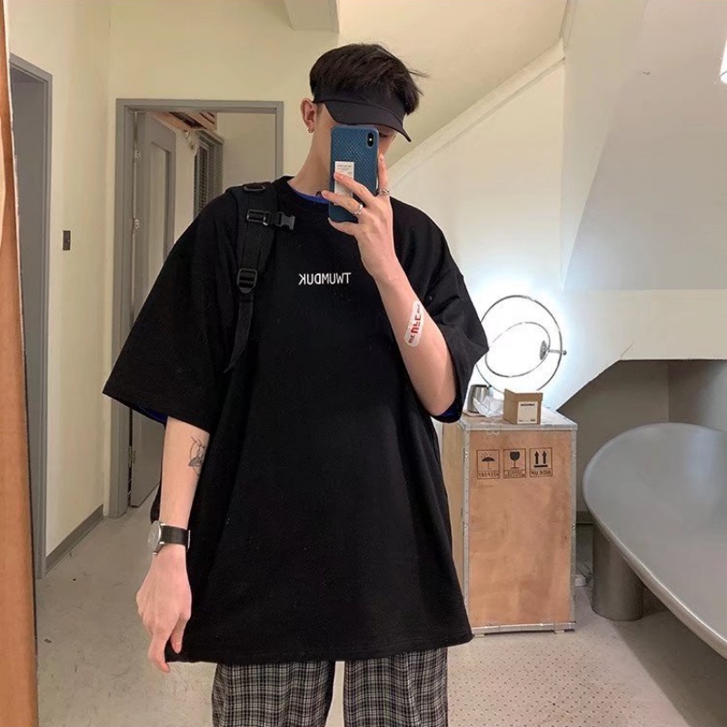 Áo Thun Tay Ngắn Cổ Tròn In Họa Tiết Hoạt Hình Phong Cách Hàn Quốc Thời Trang Cho Nam size M-8XL