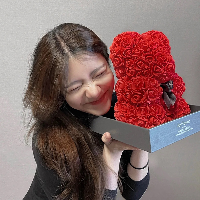 Gấu Bông Hồng Xốp Handmade Làm Quà Tặng Valentine