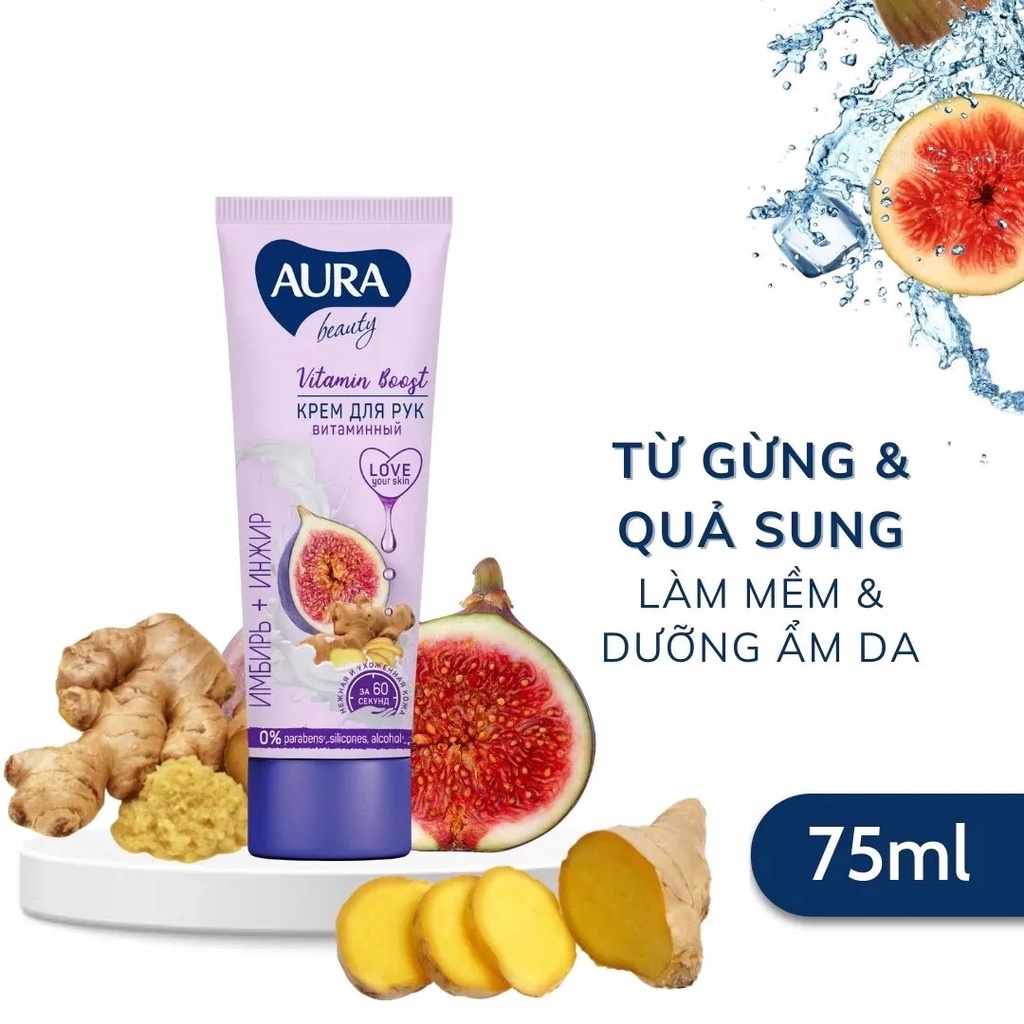 Kem Dưỡng Da Tay Aura Beauty Làm Mềm Da Tay, Chân Giảm Nứt Nẻ 75ml