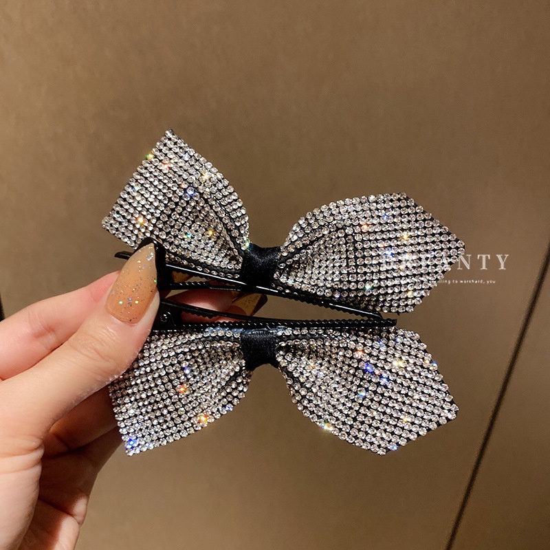 Kẹp Tóc Hình Nơ Đính Kim Cương Giả Thời Trang Hàn Quốc Dễ Phối Đồ