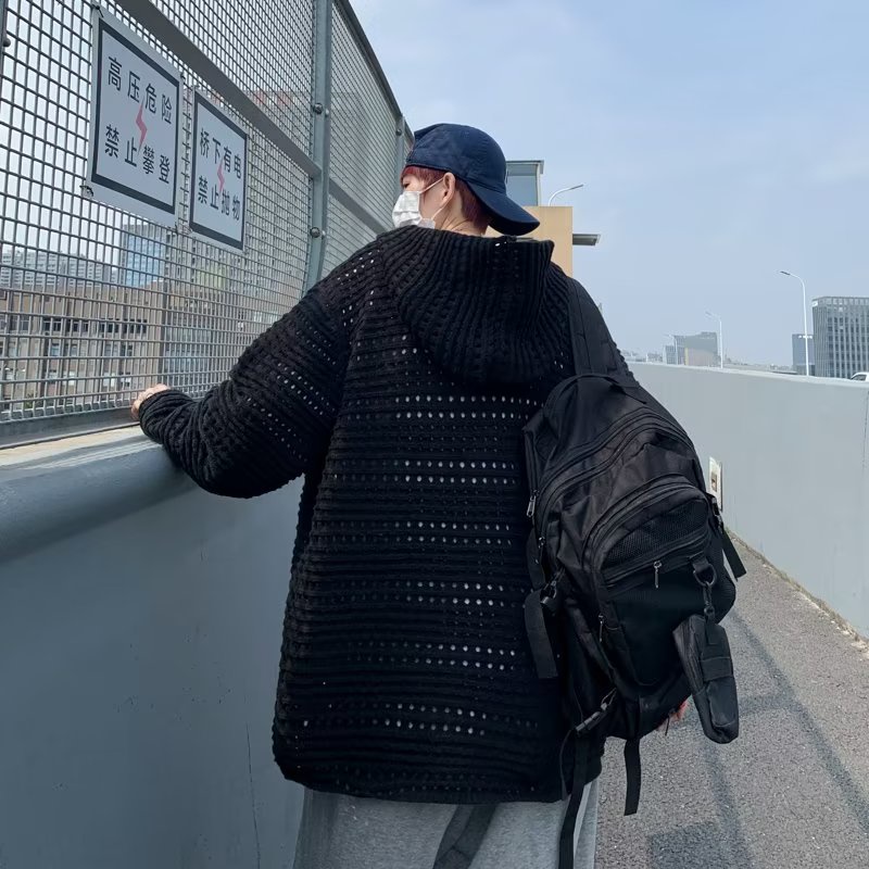 Áo Hoodie Dệt Kim Thời Trang Đường Phố Hàn Quốc Dành Cho Nam Nữ