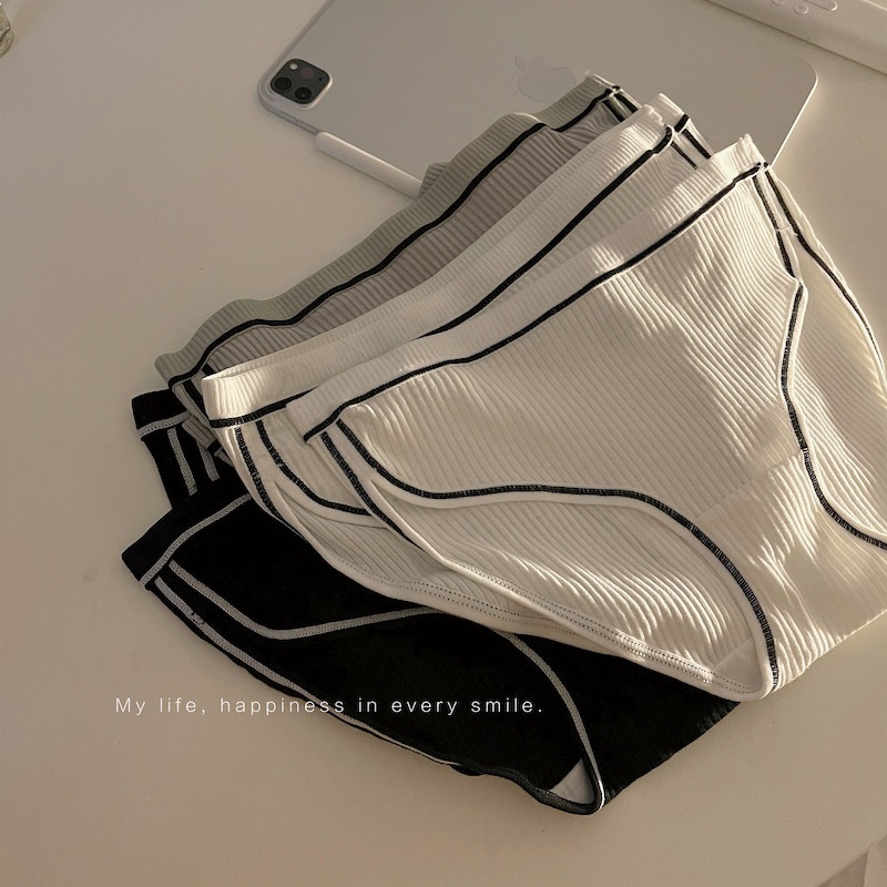 Quần lót cotton Aoweinisi lưng thấp thoáng khí màu sắc đơn giản xinh xắn cho nữ