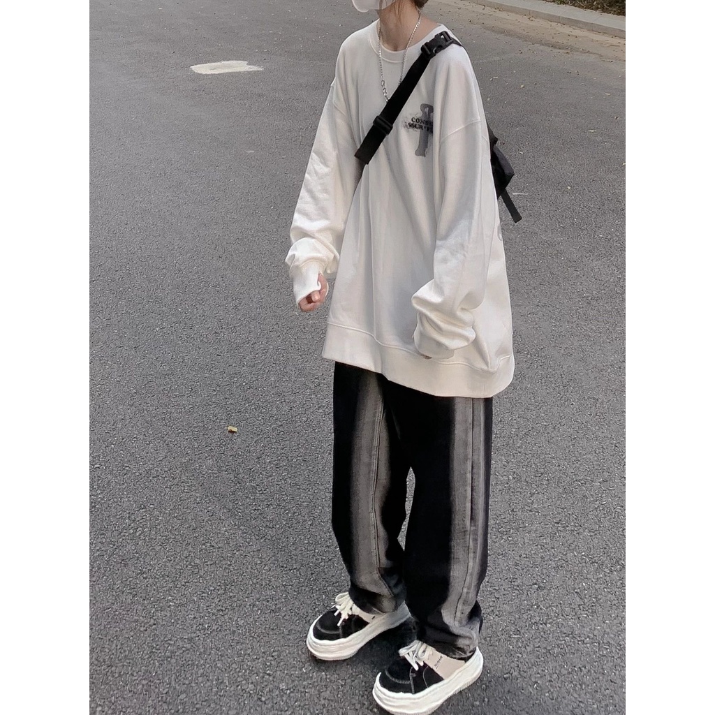 FOCUS Áo nỉ dài tay retro thời trang nữ trắng áo khoác bigsize ulzzang unisex 100%cotton | BigBuy360 - bigbuy360.vn
