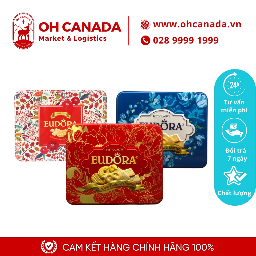 Bánh quy tổng hợp Eudora-Indonesia, hộp sắt (206g)