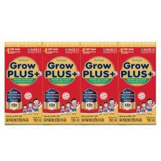 Lốc sữa bột pha sẵn Nutifood Grow plus+ đỏ, hộp 180ml/110ml