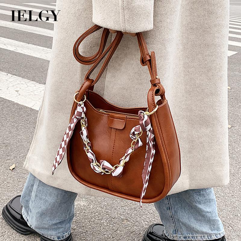 Túi Đeo Vai Bằng Lụa Phối Dây Đeo Sợi Xích Phong Cách Hàn Quốc Cổ Điển Thời Trang Cho