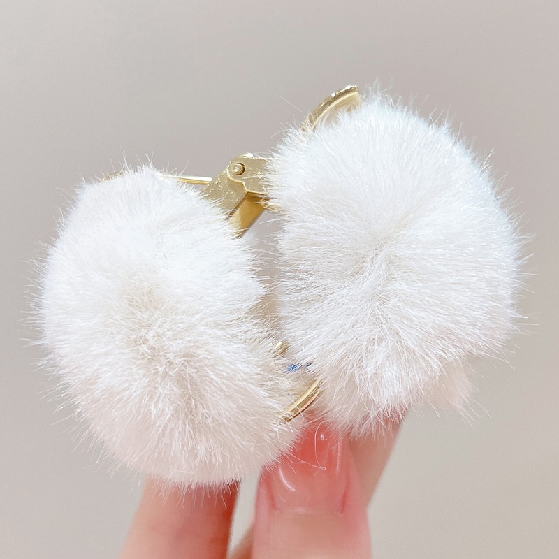 Kẹp Tóc Đuôi Ngựa Bằng Lông Nhung Dễ Thương Xinh Xắn Phong Cách Hàn Quốc Cho Bé Gái