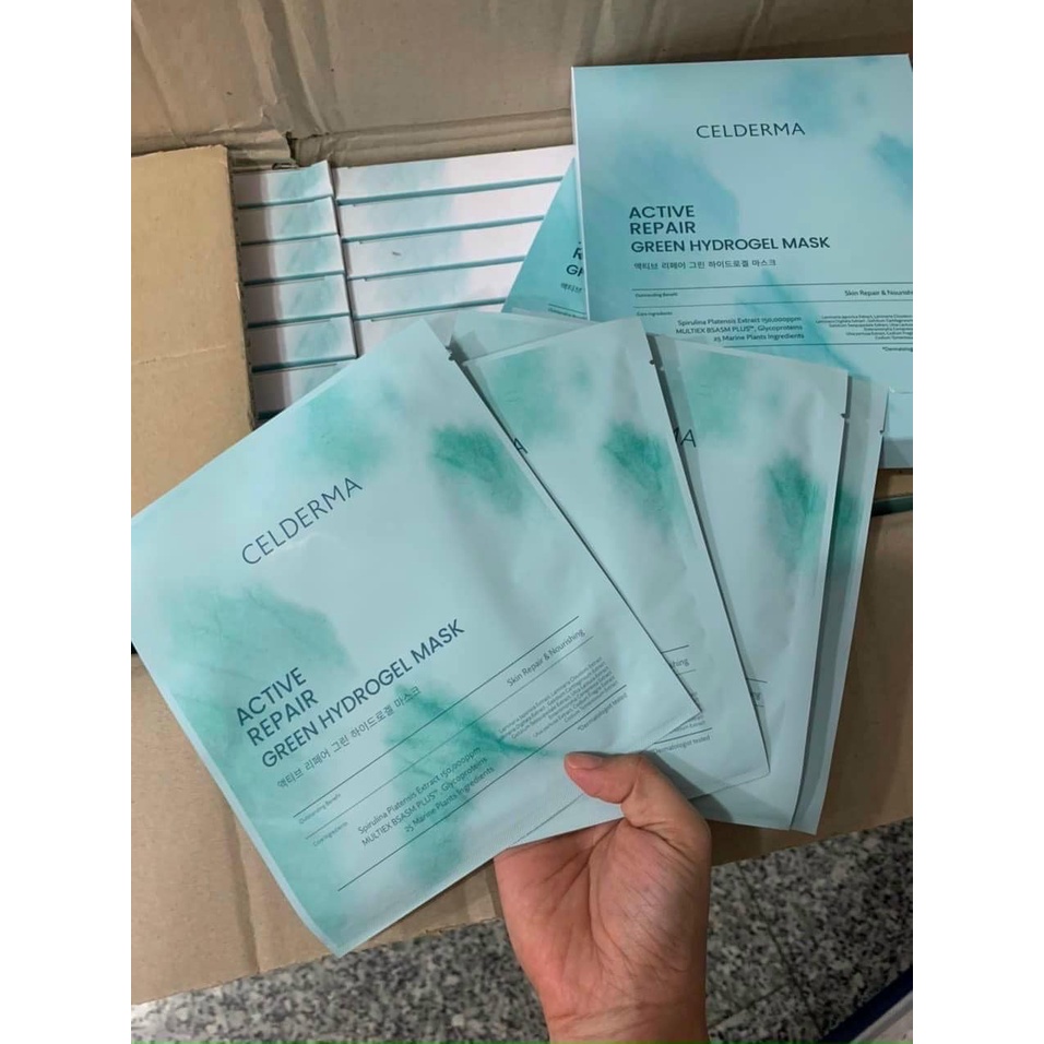 Mặt Nạ Thạch Tảo Xoắn Celderma Active Repair Green Hydrogel Mask