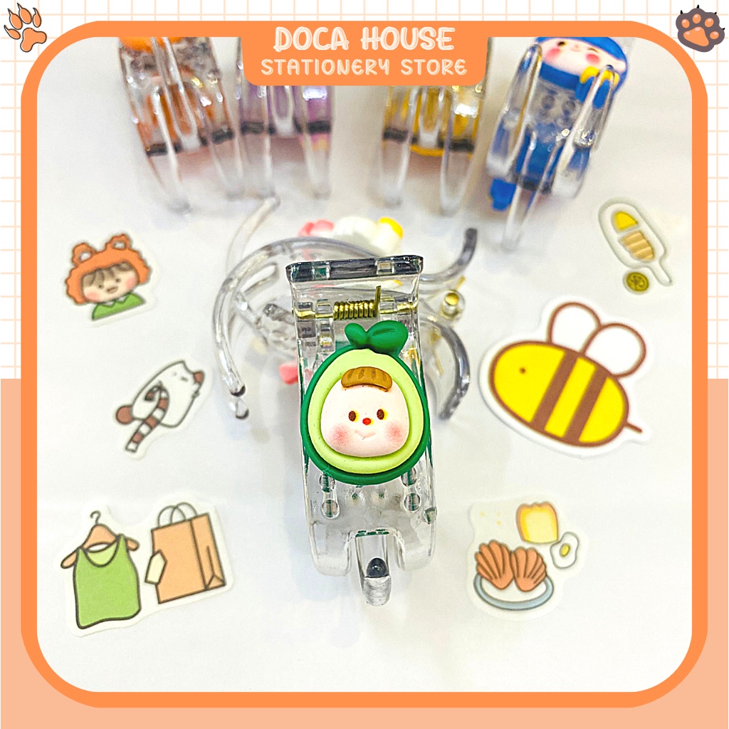 Kẹp Tóc Càng Cua 3 Răng Gắn Charm 3D Nhiều Hình Dễ Thương Ngộ Nghĩnh