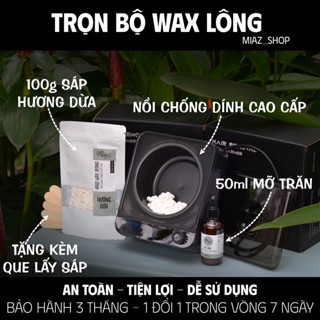 Máy nấu sáp wax lông chống dính cao cấp + 100g sáp hương dừa cao cấp (Tặng kèm que lấy sáp)