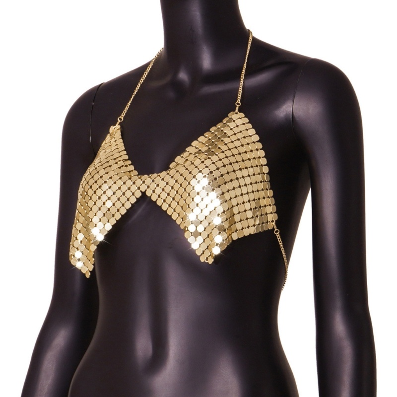 Áo Bikini Hai Dây Cổ Chữ V Đính Kim Sa Lấp Lánh Quyến Rũ Cho Nữ