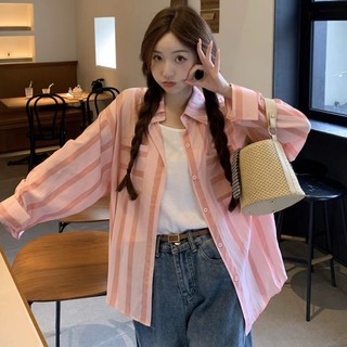 Áo sơ mi kẻ sọc dọc 2 túi cánh dơi form rộng