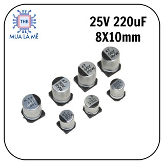 Tụ nhôm smd 25v 220uf 8x10mm