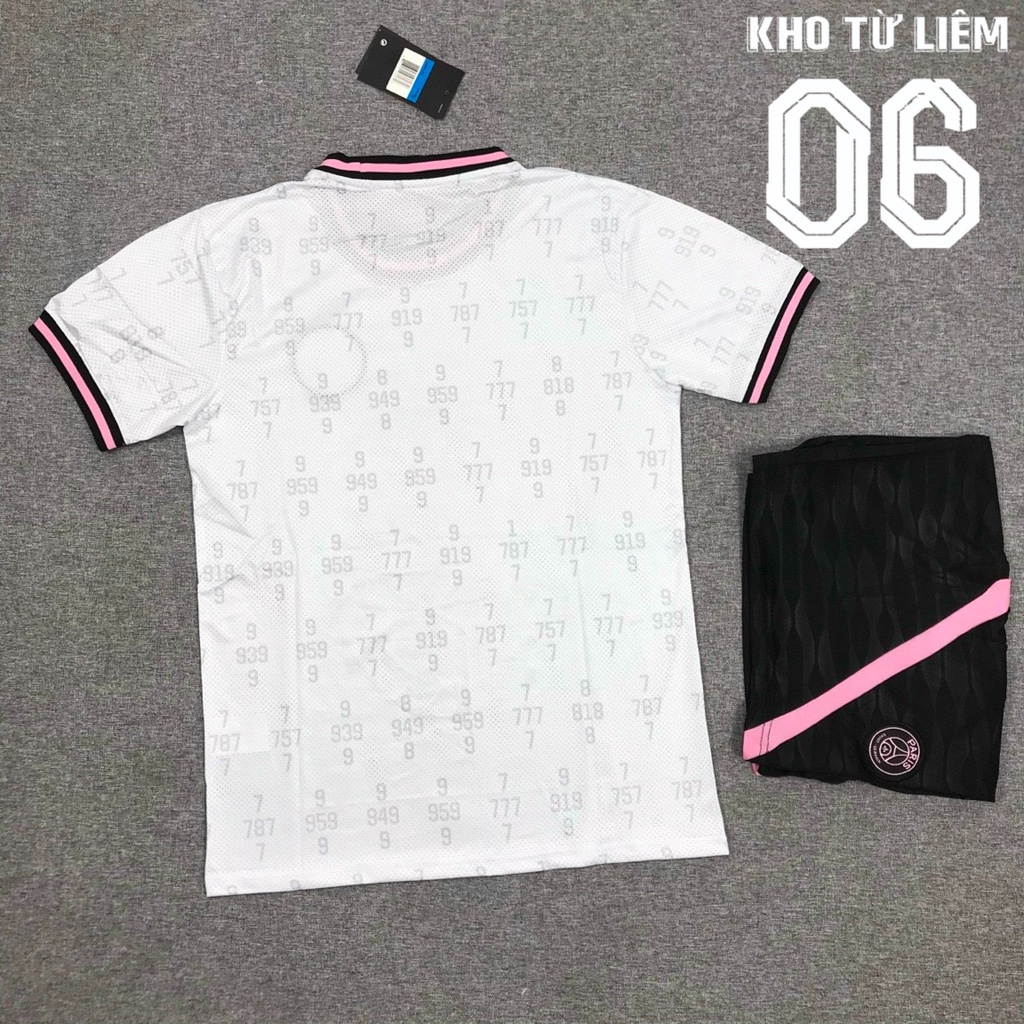 Đồ đá banh - bộ quần áo đá bóng nam CLB P.S.G màu trắng Chất vải fex thái cao cấp